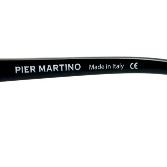 Pier Martino Silver Metal Butterfly Sunglasses Black temples/inset crystals